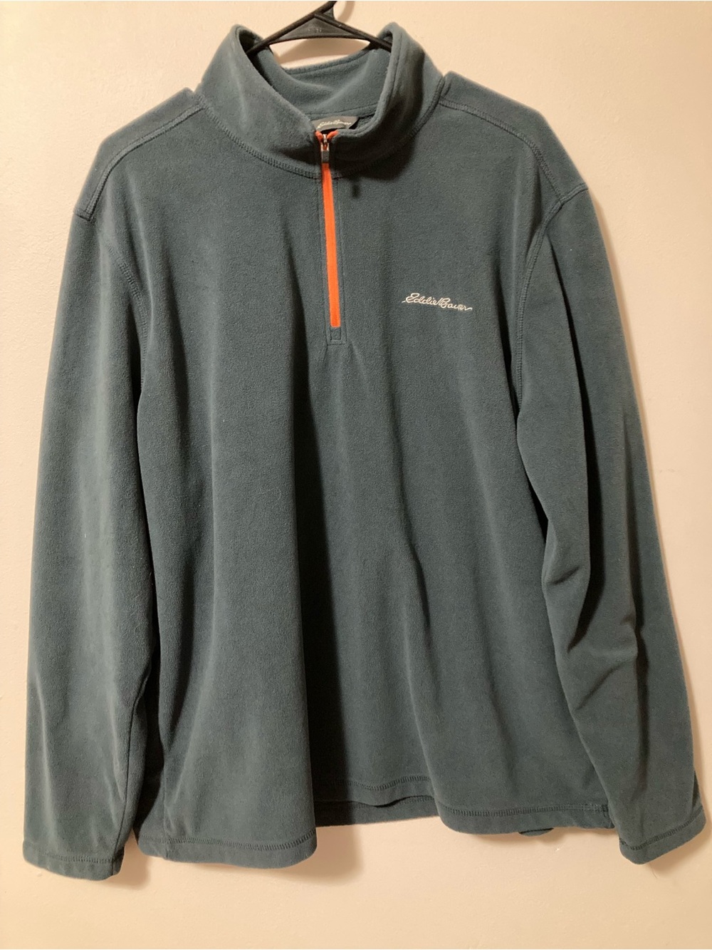 Eddie Bauer Dark Teal Fleece Quarter Zip Pullover